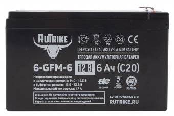 Тяговый аккумулятор RuTrike 6-GFM-6 (12V6AH C20)