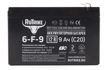 Аккумулятор RuTrike 6-F-9 (12V9AH C20)